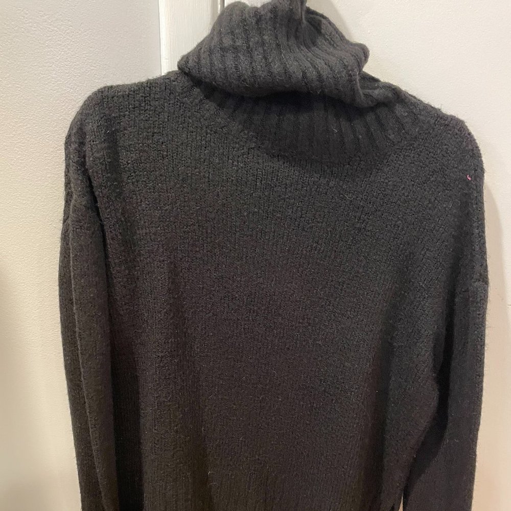 Black Chunky Knit Sweater Faux Cashmere